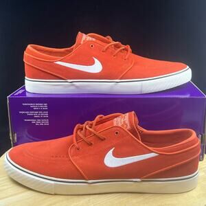 Nike Mens Zoom Stefan Janoski Orange White Suede Skate Shoes Sz 11.5 FD6757-800